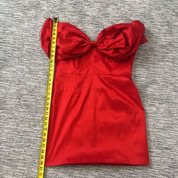 NWT Bardot Mini Bow Dress Anthropologie Red Size 12 - Picture 10 of 12